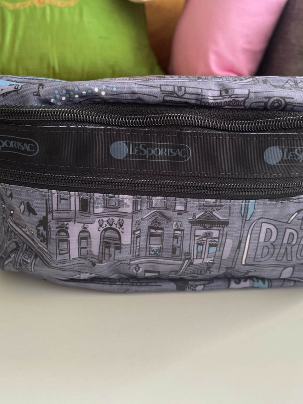 LeSportsac fanny pack/belt bag featuring a graphic print of New York City